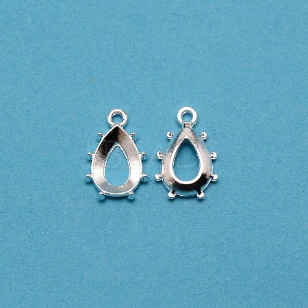 Electroplating Alloy Pendant Cabochon Settings FIND-WH0005-62S-1
