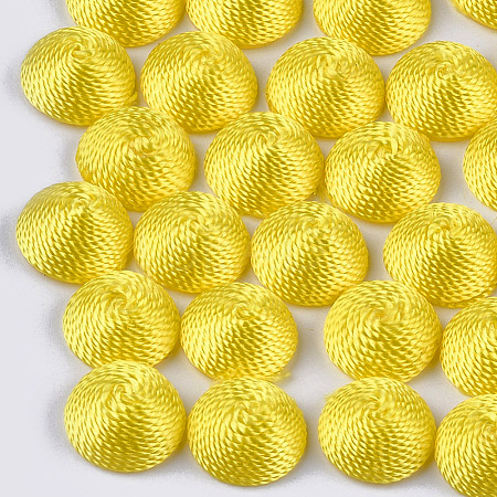 Polyester Thread Fabric Cabochons WOVE-T008-02A-02-1