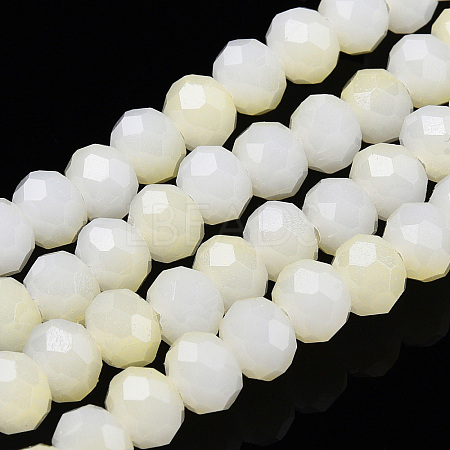 Two-Tone Imitation Jade Glass Beads Strands GLAA-T033-01B-01-1
