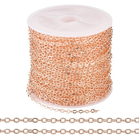 Brass Coated Iron Flat Cable Chains CH-TAC0007-02RG-1