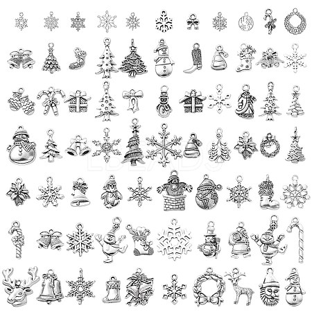 74Pcs 73 Style Tibetan Style Alloy Pendants FIND-YW0003-37-1