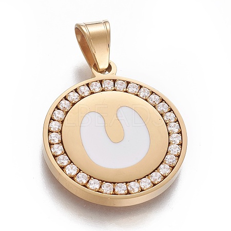 304 Stainless Steel Enamel Pendants STAS-E439-90U-G-1