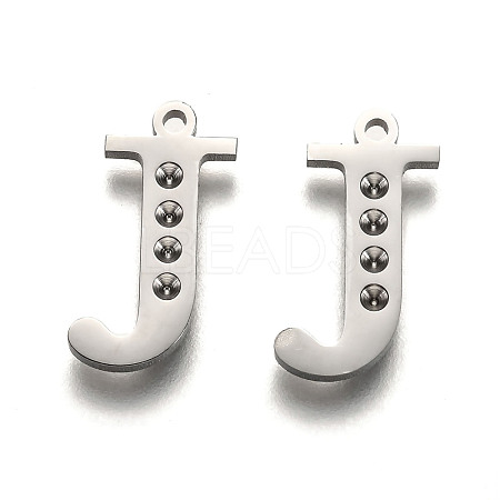 304 Stainless Steel Letter Pendant Rhinestone Settings STAS-Y006-61P-J-1