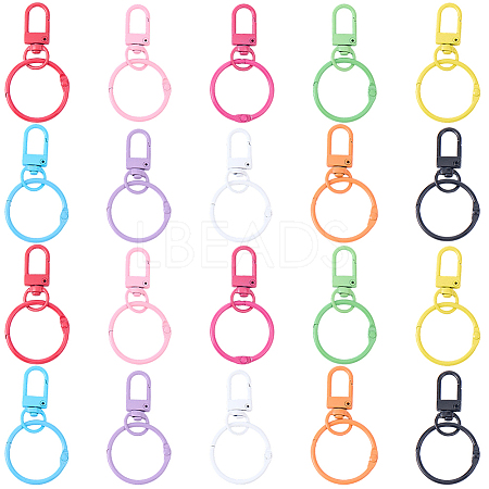 20Pcs 10 Colors Spray Painted Zinc Alloy Swivel Clasps FIND-SP0005-53-1