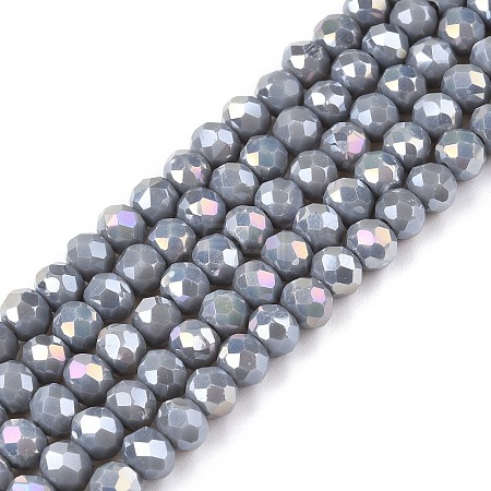 Electroplate Glass Beads Strands EGLA-A044-P4mm-B10-1