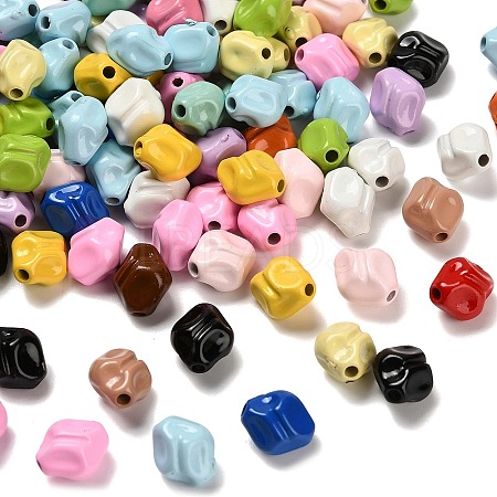 Baking Paint Opaque Acrylic Beads OACR-H059-02-1