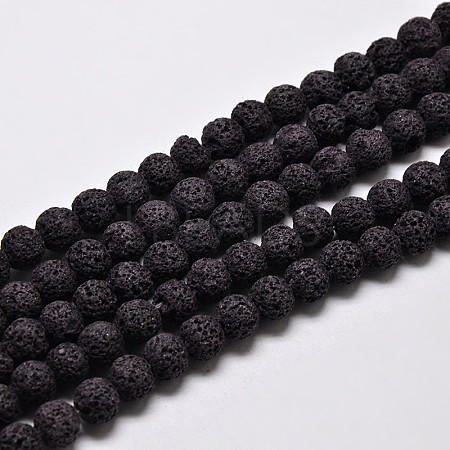 Natural Lava Rock Round Bead Strands G-I124-10mm-10-1