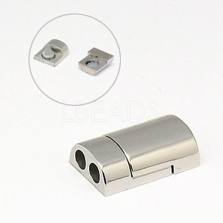 Tarnish Resistant 304 Stainless Steel Magnetic Clasps with Glue-in Ends STAS-I011-02-1