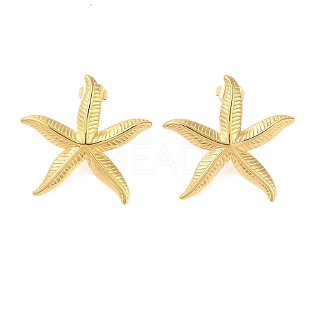 304 Stainless Steel Stud Earrings for Women EJEW-P289-01A-G-1