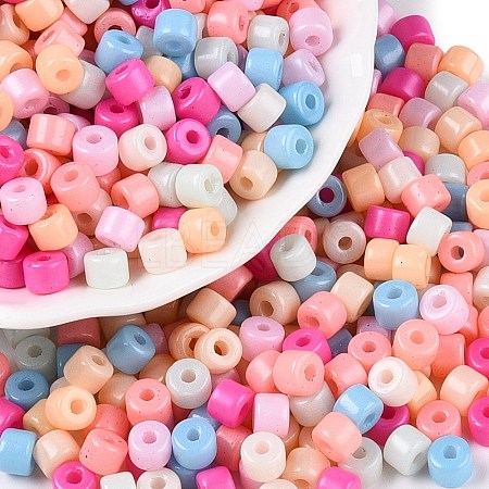Opaque Baking Paint Glass Seed Beads SEED-T008-02-M02-1