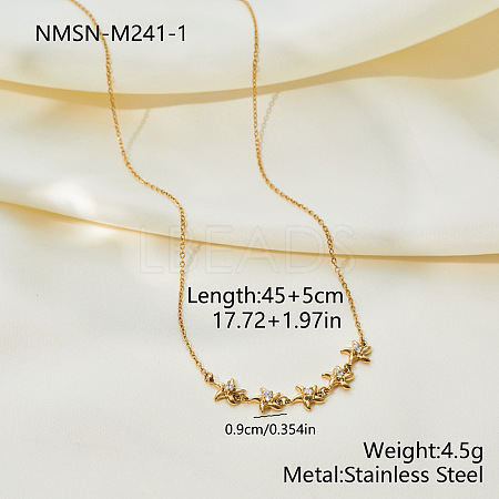 Women's 304 Stainless Steel Necklaces WGA6AE1-01-1