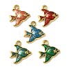 304 Stainless Steel Enamel Pendants STAS-D369-21G-1
