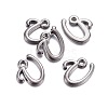 Gunmetal Plated Alloy Letter Pendants LS-PALLOY-J718-01B-U-2