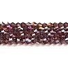 Transparent Electroplate Glass Beads Strands EGLA-A039-T3mm-B05-1