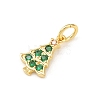 Christmas Brass Micro Pave Cubic Zirconia Pendants LS-KK-K411-02G-2