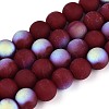 Frosted Opaque Glass Beads Strands GLAA-T032-P10mm-MBB05-1