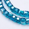 Electroplate Glass Beads Strands X-EGLA-R030-6x6mm-14-3