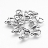 Tarnish Resistant 304 Stainless Steel Lobster Claw Clasps Hand Polished STAS-F125-12x7mm-P-1