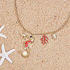   Ocean Theme Alloy Enamel Pendant Necklaces NJEW-PH0005-02G-7