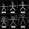 6Pcs 6 Style Plastic Action Figure Movable Skeleton DIY-PH0020-90-2