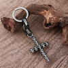 304 Stainless Steel Skull-shape Cross Keychains LS-HC7516-3