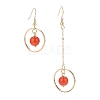 Natural Gemstone Round Beads Dangle Earrings EJEW-JE05141-4