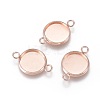 201 Stainless Steel Cabochon Connector Settings STAS-F191-15RG-D-2