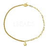 Brass Pendant Necklaces with Curb & Paperclip Chains NJEW-JN04608-03-4