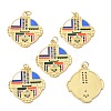 Brass Cubic Zirconia Pendants ZIRC-C024-25G-2