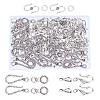 60 Sets 3 Style Tibetan Style Alloy Hook and Eye Clasps PALLOY-AR0001-21-1