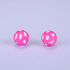 Printed Round Silicone Focal Beads SI-JX0056A-49-1