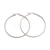 Tarnish Resistant 201 Stainless Steel Big Hoop Earrings with 304 Stainless Steel Pins for Women EJEW-E146-07P-A-1