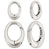 2Pcs 2 Size 925 Sterling Silver Spring Gate Rings STER-BBC0001-75-1