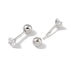 Anti-Tarnish Rhodium Plated 999 Fine Silver Cubic Zirconia Cartilage Earrings for Women EJEW-S215-28P-2