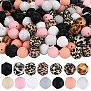 89Pcs Pattern Printed Silicone Beads Sets SIL-SZ0002-54A-1