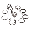 Alloy Infinity & Criss Cross &  Curb Chain Shape Finger Rings Set RJEW-D116-04B-1