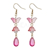 5 Pairs 5 Colors Glass Dangle Earrings EJEW-JE06297-3