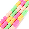 Fixed 4 Color Handmade Polymer Clay Bead Strands CLAY-S096-029N-1