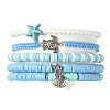 5Pcs 5 Style Polymer Clay Heishi Surfer Stretch Bracelets Set BJEW-TA00370-1