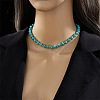 Resin Diagonal Cube Beaded Necklaces for Women WG284A3-01-2