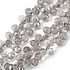 Transparent Electroplate Glass Beads Strands EGLA-F152A-PL01-1