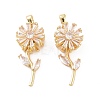 Brass Micro Pave Clear Cubic Zirconia Pendants X-KK-E068-VC300-2