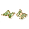 Brass Pave Faceted Glass Connector Charms FIND-Z020-04H-2
