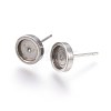 Tarnish Resistant 304 Stainless Steel Stud Earring Settings X-STAS-L219-02C-1
