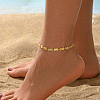 Summer Beach Brass Rectangle Link Chain Anklets for Women CI4096-3