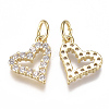 Brass Micro Pave Cubic Zirconia Charms X-ZIRC-F111-19G-2