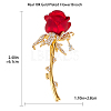 Rhinestones Rose Lapel Pin JEWB-WH0026-24-2