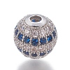 Brass Cubic Zirconia Beads ZIRC-O029-15B-P-2