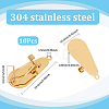 10Pcs 304 Stainless Steel Stud Earring Findings STAS-SP0001-88B-G-2