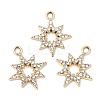 UV Plating Alloy Rhinestone Pendants PALLOY-A004-08G-1